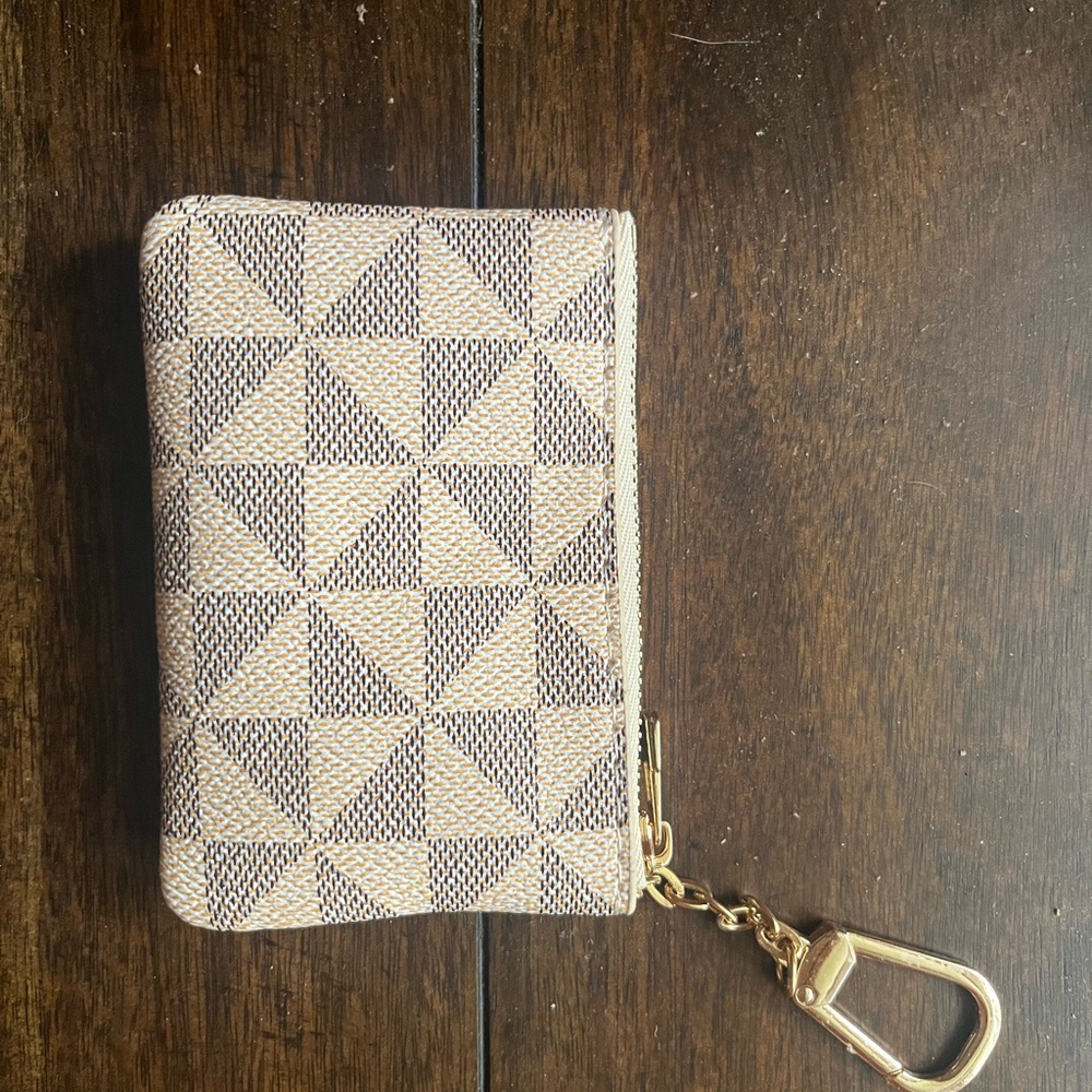 Geometric Pattern Wallet with Gold Clasp